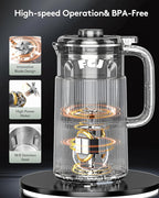 Nut Milk Maker Machine 28OZ, 6 in 1 Soy Milk Maker Blender, Stainless Steel Blenders for Oat, Almond, Plant Based Milk, Automatic Soybean Machine With Delay Start/Keep Warm/Boil Water/Self-Cleaning