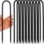 Trampoline Stakes 12 inches 10-Pack U Stake for Ground Heavy Duty Trampoline Anchors High Wind Stakes for Fence, Swing Set, Outdoor Decoration and Gazebo