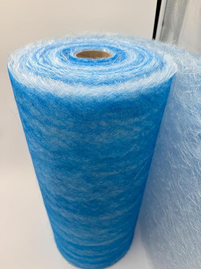Paint Booth Exhaust Fiberglass Filter Roll, Blue/White Paint Arrestor for Spray Booth (25" x 200ft)