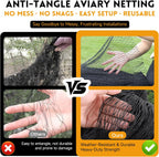Heavy Duty Aviary Netting 25x50 ft, 1" Mesh Reinforced HDPE Poultry Netting, Anti-Tangle Bird Netting for Chicken Coop, Hawk Deterrent for Chickens, Garden & Crop Protection