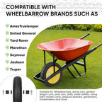 TICONN 4.80/4.00-8 Tire, 14.5" Flat Free Wheelbarrow Tire and Wheel, Solid Replacement Tires with 3" Centered Hub, 5/8" 3/4" Bearings, Universal Fit 4.80/4.00-8, 3.50/3.00-8, 4.00-6 (Yellow)
