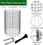 Adnee 10 Packs Wire Plant Protector from Animals - 20" H X 12" D Metal Mesh Plant Cage Covers - Sturdy Garden Bunny Barricades Chicken Wire Cloche for Plants Shrubs Vegetables Flowers