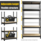 PrimeZone Storage Shelves 3 Packs 5 Tier Adjustable Garage Storage Shelving, Heavy Duty Metal Storage Utility Rack Shelf Unit for Warehouse Pantry Closet Kitchen, 35.5" x 15.75" x 71", Black