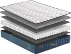 Sweet Home Stores Level Blue 9" Full Hybrid Mattress – Medium Firm Feel, Pocket Coil Support, CertiPUR-US® Certified, Fiberglass-Free, Stylish Blue Cover, Made in USA, Bed in a Box
