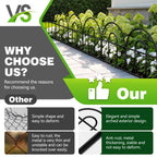 Decorative Garden Fence, 21.67ft(L) x 17in(H) Metal Fencing, 20 Pack, Black, Classic Style, Animal Barrier, Garden Border