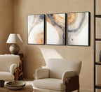 3 Pcs Beige Tree Rings Canvas Wall Art Modern Neutral Abstract Geome Nature Tree Ring Paintings Pictures Wall Decor Poster Print Artwork for Living Room Bedroom Office Home Decoration Unframed
