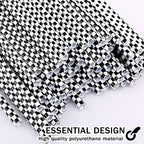 Domensi 100 Pcs Black and White Checkered Racing Straws Plastic Disposable Drinking Straws Hard Plastic Reusable Striped Flag Party Supplies for Race Car Sports Themed Birthday Decoration