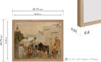 Poster Master Vintage The Bazaar Painting Poster - Retro Street in Udaipur Print - India Art - Cityscape Art - Farmhouse Art - Abstract Art - Office or Living Room Wall Decor, 16x20 Beige Framed