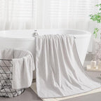 4 Piece Bath Towel Set 35"x70"Oversized Bath Towel for Bathroom Ultra Soft Fluffy Extra Large Bath Sheet Luxury Premium Bathroom Towel Highly Absorbent Quick Dry Shower Towel for Hotel Spa,Beige White
