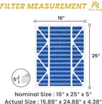 MervKing 16x25x5 Air Filter Actual Size: 15.88" x 24.88" x 4.38" MERV 11 MPR 1000-1200 | MADE IN USA | 4-Pack | Pleated HVAC AC Furnace Replacement
