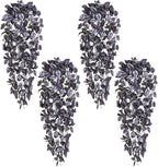 BLEUM CADE Fake Hanging Plants, 4pcs Artificial Hanging Plant, Faux Deep Purple Vines Hanging Plant for Wall Home Living Room Indoor Outdoor Halloween Decor (No Baskets)