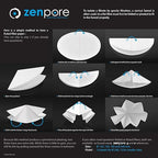 Qualitative Filter Paper 24 cm Quadrant Folded Filter Paper, Qualitative Grade 1 - ZENPORE Medium Flow 240 mm (50 Discs)
