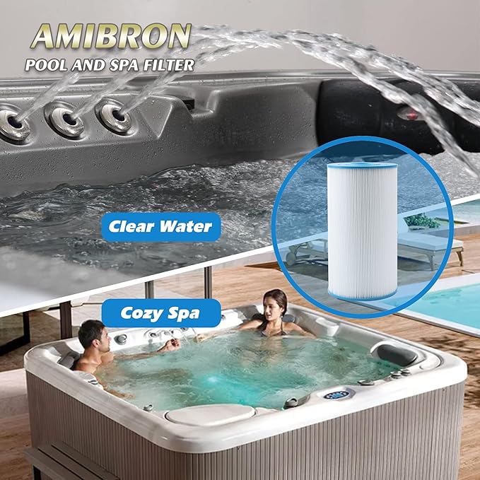 71825 Replaces Hot Springs Spa Filters, Compatible with Watkins 31489, Unicel C-6430, Pleatco PWK30, Filbur FC-3915, P/N0969601, 73178, 73250, 30 sq.ft.Pleated Fabric Filter Media 5 Pack