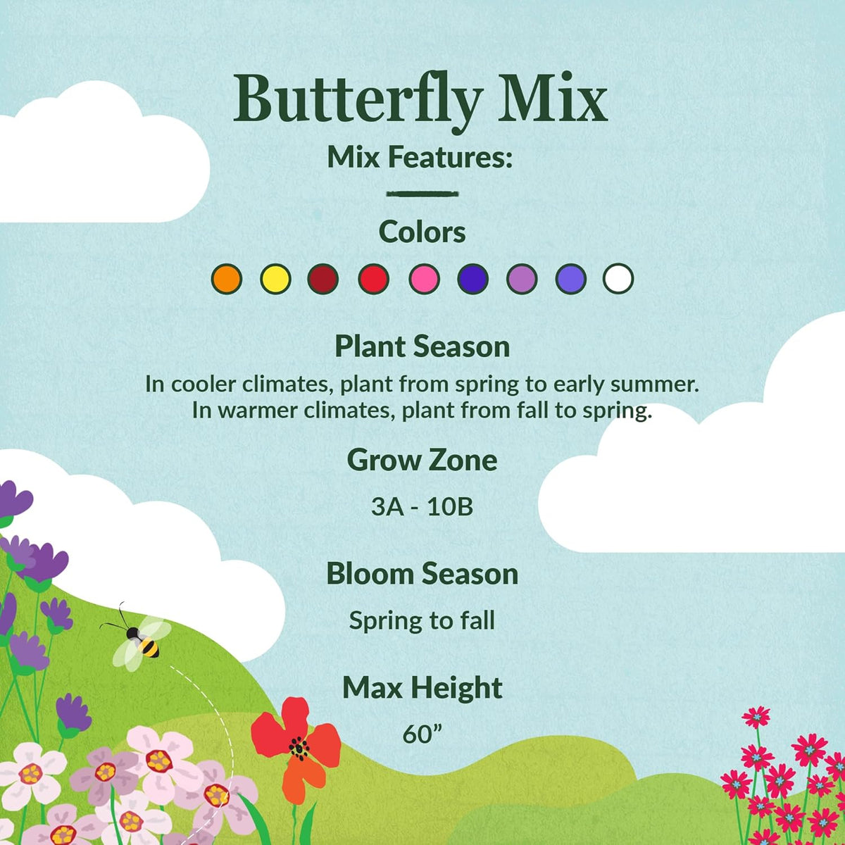 Ferry-Morse Butterfly Mix Bulk Wildflower Seeds, 1lb