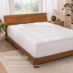 Bare Home Split Head Flex King Microplush Mattress Topper - Pillow Top Reversible - Dual Sided All-Season - 8" to 24" Deep Pocket - Soft Fitted Cover - Plush Mattress Pad (Split Head Flex King)