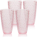 BELLAFORTE Shatterproof Tritan Plastic Tall Tumbler, Set of 4, 19oz - Laguna Beach Drinking Glasses - Unbreakable Tritan Drinking Glasses for Parties - BPA Free - Pink