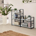 CAPHAUS 3 Tier Small Bookshelf, 24 Inch Width Free Standing Shelf, Bookcase Shelf Storage Organizer, Industrial Book Shelves for Home Office, Living Room, White Shelves & Metal Frame