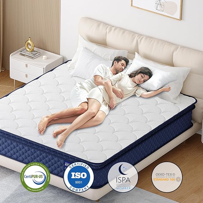 Full Mattress 12 Inch, Memory Foam Mattress with Pocket Spring, Soft & Comfortable Medium Plush, Motion Isolation, Pressure Relief, CertiPUR-US Certified (75"*54"*12")