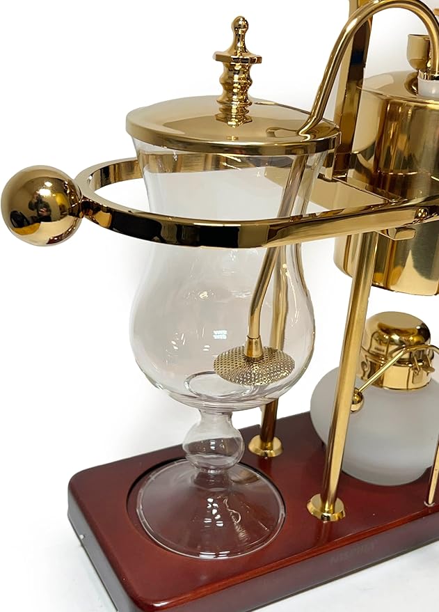 Nispira Belgium Royal Family Balance Syphon Unique Gravity Vintage Coffee Maker Vacuum Brewing System Gold 500 ml