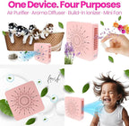 Cute Portable Mini Air Purifier with HEPA, Aroma & Ionizer – USB Fan for Bedroom, Desk, Pet, Baby, Travel – Great Gift for Girls & Teens (Blush Pink)