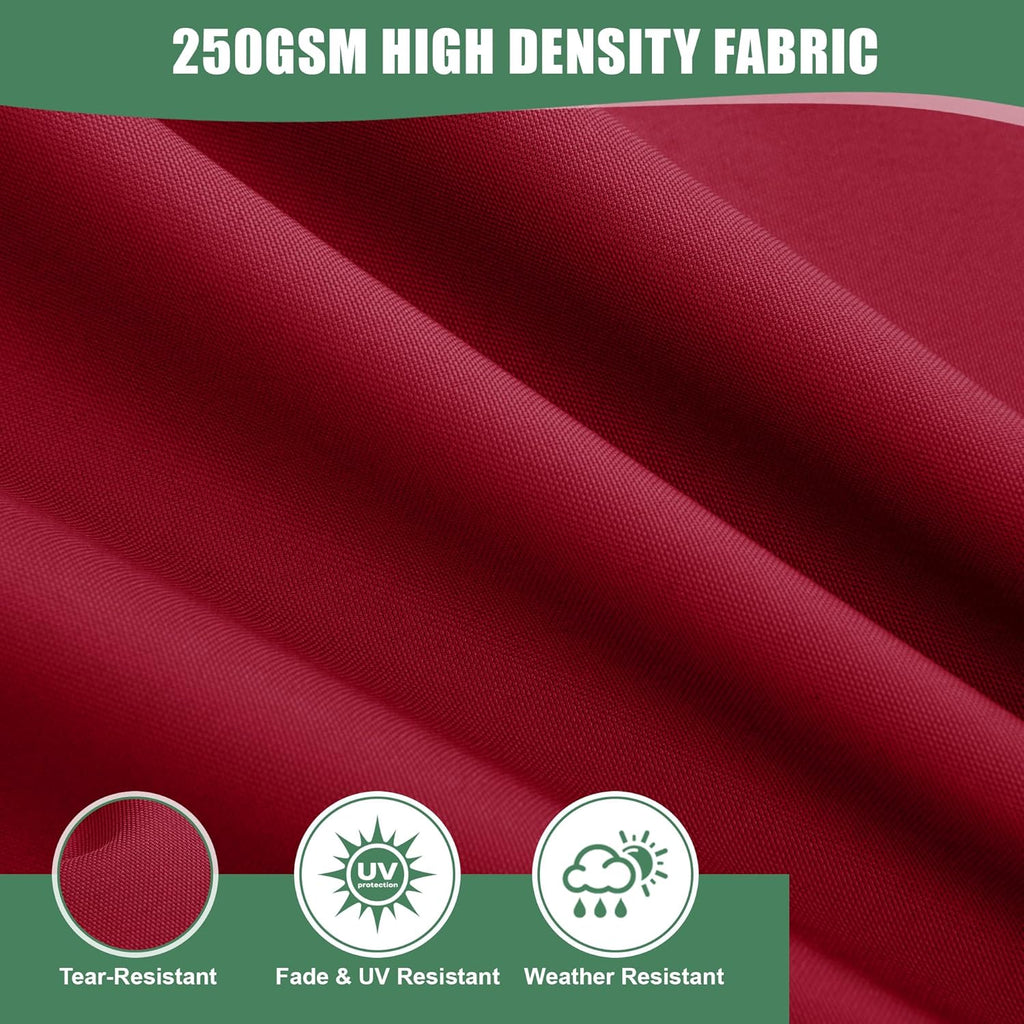 Chaise Lounge Cushions Outdoor - Waterproof and Fade Resistant Sun Lounger Replacement Cushions - Patio Lounger Pads with Removable Cover for Pool, Deck, Lawn, 80 x 26 x 3 Inch, Red