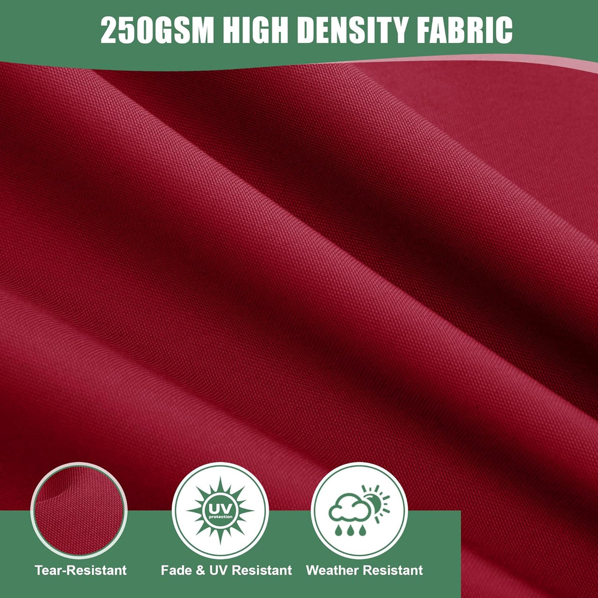 Chaise Lounge Cushions Outdoor - Waterproof and Fade Resistant Sun Lounger Replacement Cushions - Patio Lounger Pads with Removable Cover for Pool, Deck, Lawn, 80 x 26 x 3 Inch, Red