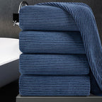 4 Piece Bath Towel Set 35"x70"Oversized Bath Towel for Bathroom Ultra Soft Fluffy Extra Large Bath Sheet Luxury Premium Bathroom Towel Highly Absorbent Quick Dry Shower Towel for Hotel Spa,Navy Blue