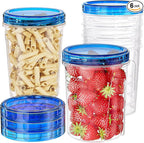 Freezer Storage Containers, Food Storage Containers with Leakproof Twist Top Lids, Stackable Plastic Containers with Lids, Reusable Soup Containers for Meal Prep, Lunch, Leftovers [6 Pack-32 OZ]
