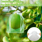 Morcheiong 60pcs Reusable Netting Mesh Bags - 6" x 8", Garden Fruit Protection with Drawstring (White)