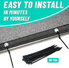 Royal Shade 50% Black Shade Cloth Custom Size 9FT x 93FT Mesh Tarp with Grommets for Garden Patio, Plant Shading, Greenhouse, Pergola, Chicken Coop, Dog Kennel, Lawn. (We Make Custom Size)