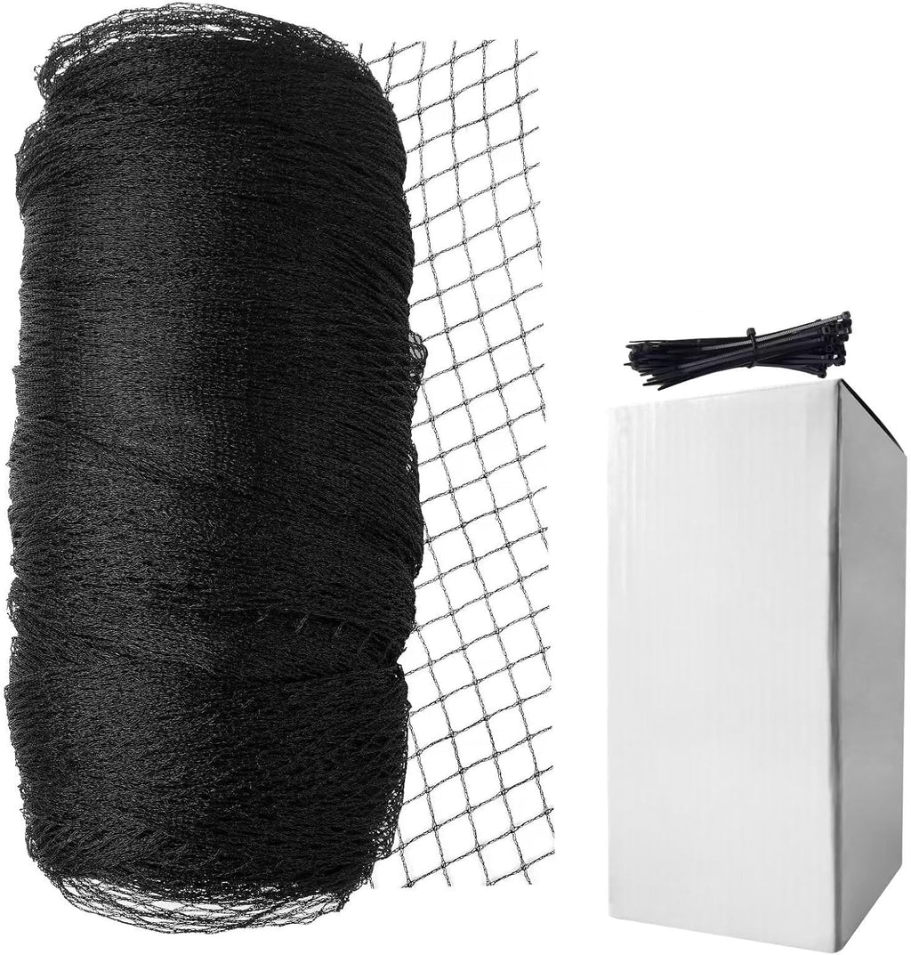 Garden Netting, 15ft x 50ft Black Bird Netting Heavy Duty,Rabbit,Squirrels,Anti Birds,Larger Bees,Deer,Chicken,Cardinals，Animal Fencing for Fruit Tree & Vegetable Garden