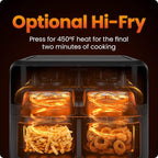 CHEFMAN 6 Quart Dual Basket Air Fryer Oven with Easy View Windows, Sync Finish, Hi-Fry, Auto Shutoff, 2 Independent 3Qt Nonstick Dishwasher Safe Frying Baskets, Digital Double Air Fryer - Black