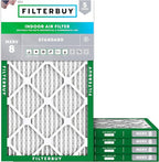 Filterbuy 13.5x29.5x1 Air Filter MERV 8 Essential Dust & Allergy Defense (5-Pack), Electrostatic Pleated HVAC AC Furnace Filters Replacement, Made in USA (Actual Size: 13.50 x 29.50 x 0.75)