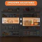 REIBII 5-Tier Wire Shelving - Heavy Duty Metal Shelves for Loads up to 1200LBS, Adjustable Garage & Pantry Storage, 71H X 35.5W X 14D, Chrome
