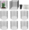 Eunika 8 Pack Round Plant Protector from Animals,24 Pcs 12" x 12" Metal Mesh to Keep Animals Out Wire Plant Protectors for Rabbits Chicken Duck Barricades for Garden Vegetable Flowers Protection