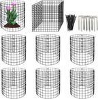 Eunika 8 Pack Round Plant Protector from Animals,24 Pcs 12" x 12" Metal Mesh to Keep Animals Out Wire Plant Protectors for Rabbits Chicken Duck Barricades for Garden Vegetable Flowers Protection