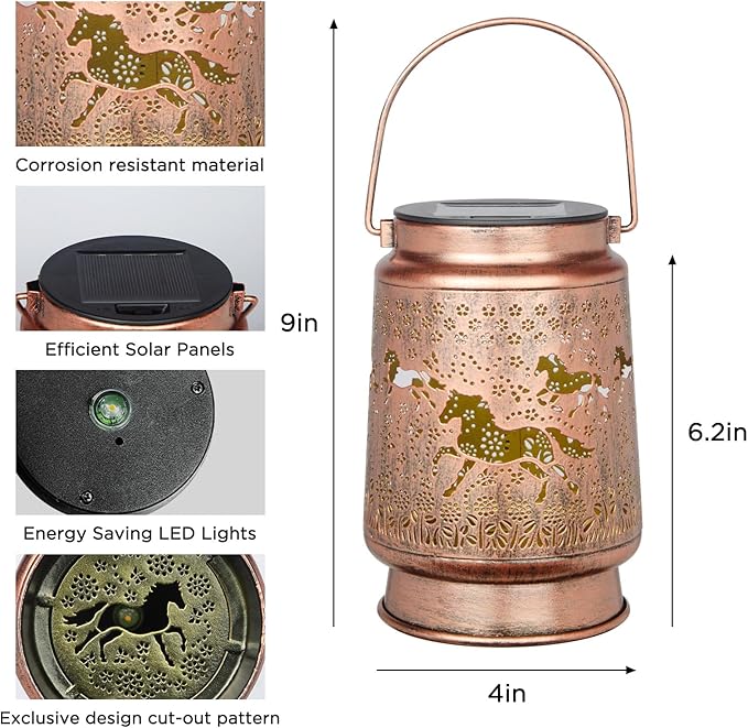 Horse Lover Solar Light Gift for Mom Grandma Women Sister, Hanging Image Horse Lights, Yard Corridor Garden Decor, Mother's Day Horse Gifts, Thanksgiving Day, Christmas Day, Birthday