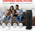Honeywell HEPA Air Purifier for Home, 990 Ft² Rooms in 1 hour, Auto Mode, Air Quality Indicator, Reduces Dust, Pollen, Pet Dander, All Smoke Types, Odors, Black, HPA180B