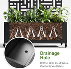 Casaphoria Metal Raised Garden Bed with Trellis and Wheels, 72"x35"x16" Arched Planter Box for Climbing Plants, Vegetables & Vines, Features Drainage Holes and Privacy Screen (Black-Helen)