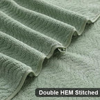 Ultra Soft 8 Piece Textured Bath Towel Set for Bathroom Shower Pool, Kitchen, Quick Dry, Lightweight Highly Absorbent - 2 Oversized Bath Towel Sheets, 2 Hand Towels, 4 Washcloths - Light Green