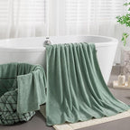 4 Piece Bath Towel Set 35"x70"Oversized Bath Towel for Bathroom Ultra Soft Fluffy Extra Large Bath Sheet Luxury Premium Bathroom Towel Highly Absorbent Quick Dry Shower Towel for Hotel Spa,Green