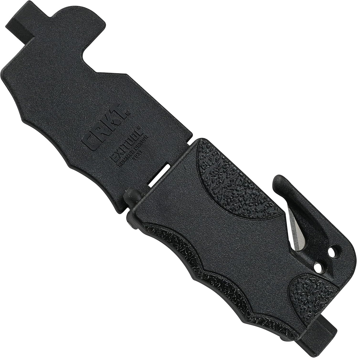 CRKT Exitool Emergency Multitool: Automotive Safety, Seat Belt Strap Cutter, Steel Window & Glass Breaker, Clips to Seat Belt 9031