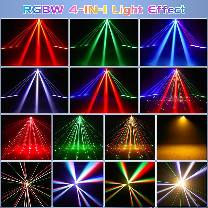 Three Head Rotation Moving Head Stage Lights 9 X 10W RGB LED DJ Lighting with DMX Mode Sound Stage Lighs and Parties Lights Activated for Party Wedding Concert Disco DJ Concert Show (2 Pack)