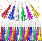 24 Pack Metallic Fringe Party Blowers - Kids Party Noise Makers,Party Blowers for Kids,Horns & Whistles for Graduations,Weddings,Birthdays,Family Gatherings and Sporting Events