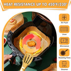Air Fryer Liners Disposable, 125PCS 8 Inch Greaseproof Air Fryer Liners, Square Unbleached Parchment paper, Non-stick Airfryer Liners for 5-8QT Air fryer, Baking, Roasting Microwave