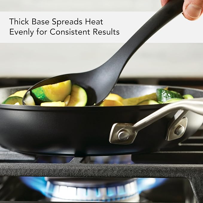 KitchenAid Hard Anodized Induction Nonstick Frying Pan Set With Tempered Lids, 4-Piece - 10 & 12 Inch – Durable, Even Heating, Oven Safe to 500°F, Dishwasher Safe, Easy-Clean