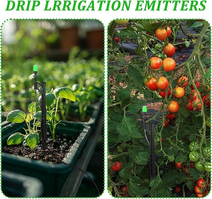100 Pcs 12.8" Irrigation Drip Support Stakes 1/4 Inch Drip Irrigation Stakes for 1/4 Inch Drip Irrigation Tubing Hose Holder Drip Irrigation Support Stakes for Gardens Irrigation Supplies