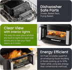 Elite Gourmet EAF1055D Dual Zone Air Fryer Oven, 11QT. Capacity with Divider, Sync Finish, Dishwasher Safe Basket, 10 Preset Functions, 1600-Watts, with Recipe Booklet, Black