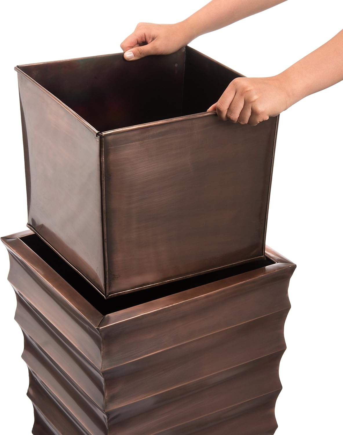 H Potter Tall Copper Planter Large Patio Pot for Indoor Outdoor