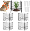 VEVOR 4 Pack Plant Protectors from Animals, 13.4'' x 13.4'' Chicken Wire Plant Protector, Plant Cages for Outdoor Plants, Flowers & Vegetables, Keeps Bunny Chicken Squirrels Out, 16pcs Metal Mesh